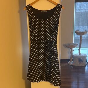 Elegant Black and White Polka Dot Mini Dress